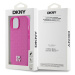 Zadní kryt DKNY PU Leather Repeat Pattern Stack Logo Magsafe pro Apple iPhone 15, růžová