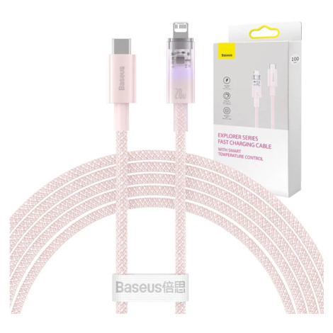 Kabel Fast Charging cable Baseus USB-A to Lightning Explorer Series 2m 20W, pink (6932172629113)