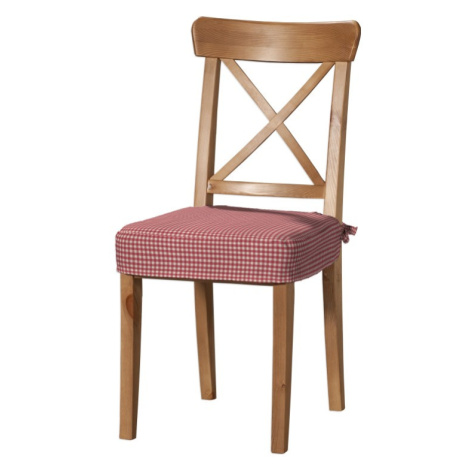 Dekoria Sedák na židli IKEA Ingolf, červeno - bílá jemná kostka, židle Inglof, Quadro, 136-15