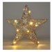 vánoční hvězda glitter, zlatá, kovová, 14x LED, 2x AA
