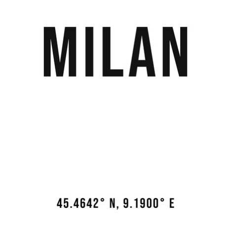 Ilustrace Milan simple coordinates, Finlay & Noa, (30 x 40 cm)