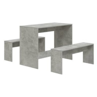 Shumee 3dílný jídelní set betonově šedý dřevotříska