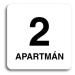 Accept Piktogram "2 apartmán" (80 × 80 mm) (bílá tabulka - černý tisk bez rámečku)