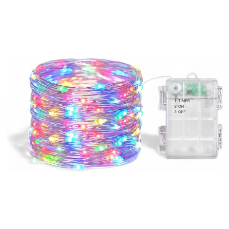 Senzanakupy Venkovní vánoční mikro řetěz na baterie 5 m 50 LED s časovačem a programy, barevný