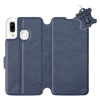 Flip pouzdro na mobil Samsung Galaxy A40 - Modré - kožené - Blue Leather