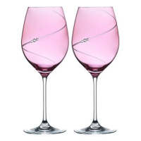 Diamante sklenice na červené víno Silhouette City Pink s kamínky Swarovski 470ml 2KS