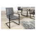 Estila Designová stylová židle Oxford s područkami šedá