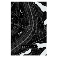 Mapa Brasilia black, (26.7 x 40 cm)
