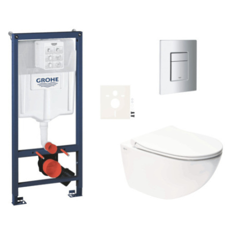 Závěsný wc set do lehkých stěn / předstěnová montáž Swiss Aqua Technologies Infinitio SIKOGRSIN1 GROHE