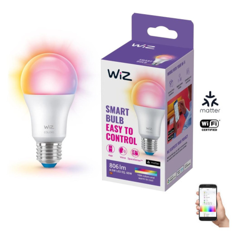 WiZ LED RGB Stmívatelná žárovka A60 E27/8,5W/230V 2200-6500K Wi-Fi - WiZ