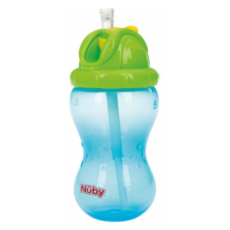 NUBY Hrnek netekoucí se sklápěcí brčkem a 360ml, 12 m+ modrý