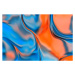 Ilustrace Colorful Vibrant Neon Blue Orange Waves Background, oxygen, 40 × 26.7 cm