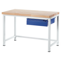 RAU Dílenský stůl s rámovou konstrukcí, 1 zásuvka ve velikosti L, 1 příčná výztuha, hloubka 900 