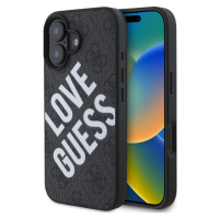 Guess PU Leather 4G Big Love Logo MagSafe kryt pro iPhone 16 černý