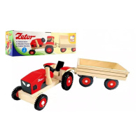 Traktor Zetor s vlekem dřevo 36cm v krabici 42x12,5x13cm