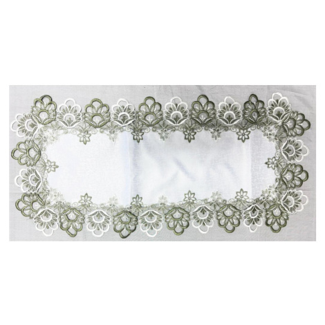 Top textil Prostírání dekorační s krajkou 40x90 cm bílá/zelená