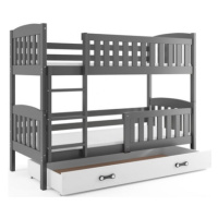 Dětská patrová postel KUBUS s úložným prostorem 80x190 cm - grafit Bílá