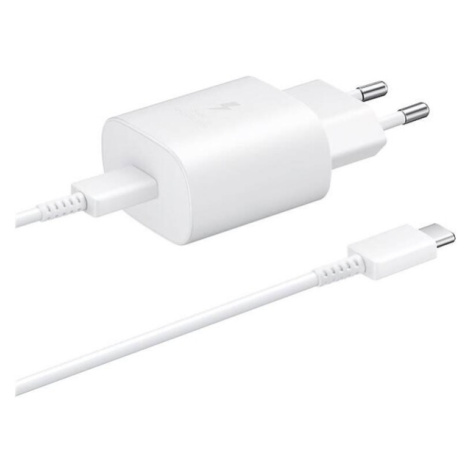 Samsung síťová nabíječka (25W) + USB-C kabel bílá (eko-balení)