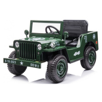 Mamido Dětský elektrický vojenský Jeep Willys 12V7Ah Army zelený