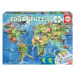 Mapa světa s dinosaury - puzzle z kategorie Naučné puzzle