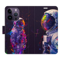 iSaprio Flip pouzdro Neon Astronaut 02 pro iPhone 14 Pro