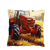 4sleep Povlak na polštář 40 × 40 na zip velur - Traktor červený