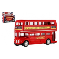 Autobus "Londýn" červený patrový kov/plast 12cm na zpětné natažení v krabičce 17x13,5x