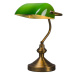 Klasická stolní lampa/notářka bronzová se zeleným sklem - Banker
