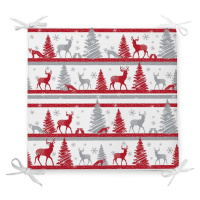 Vánoční podsedák s příměsí bavlny Minimalist Cushion Covers Red Christmas, 42 x 42 cm