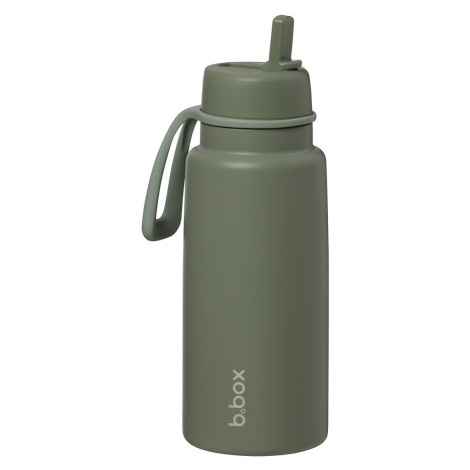 Nerezová termolahev s brčkem 1l - olive b.box