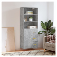 vidaXL Skříň highboard betonově šedá 69,5x34x180 cm kompozitní dřevo