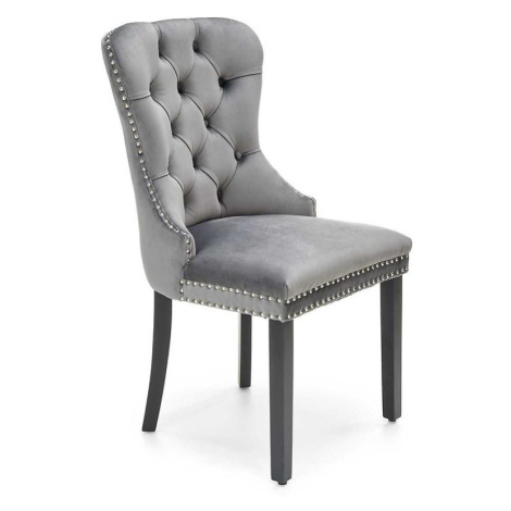 Židle Miya dřevo/samet černá/šedá 54x60x100 BAUMAX
