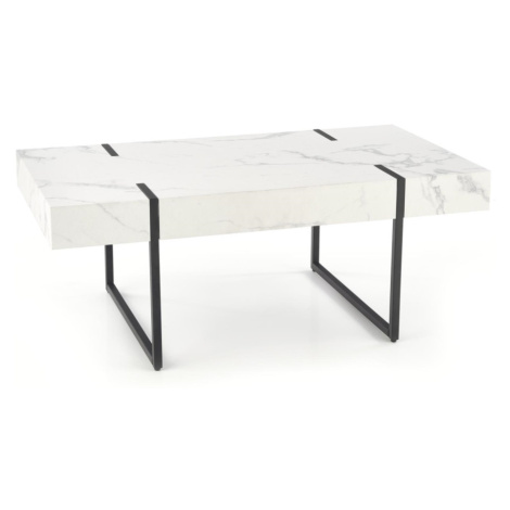 Konferenční stolek AMEDE, bílý mramor/černá Halmar