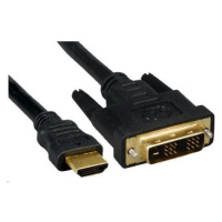 PREMIUMCORD Kabel HDMI - DVI-D 1m (M/M, zlacené kontakty, stíněný)