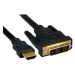 PREMIUMCORD Kabel HDMI - DVI-D 1m (M/M, zlacené kontakty, stíněný)