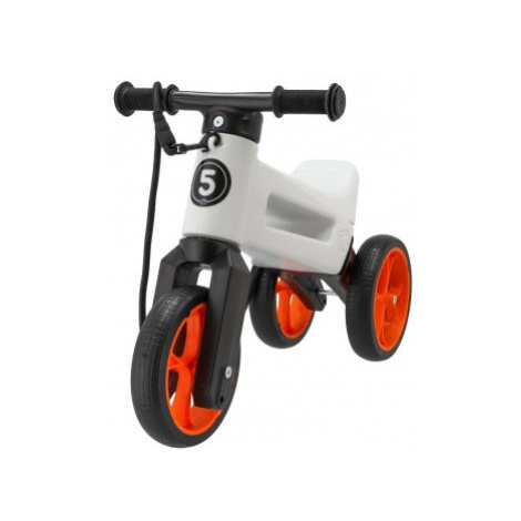 Odrážedlo FUNNY WHEELS Rider SuperSport bílé/oranž. 2v1+popruh,výš.sedla28/30cm nos.25kg 18m+v s