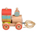 Lucy & Leo 157 Dřevěná tahací mašinka – skládačka 6 dílů