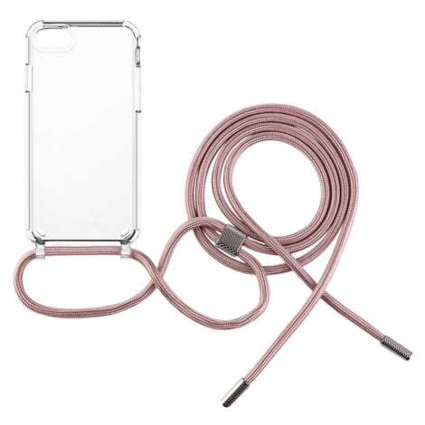 FIXED Pure Neck kryt s růžovou šňůrkou na krk pro Apple iPhone 7/8/SE (2020/2022)