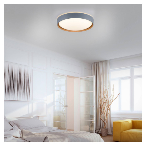 Q-Smart-Home Paul Neuhaus Q-EMILIA LED stropní, šedá/dřevo