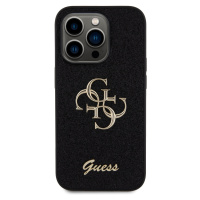 Zadní kryt Guess PU Fixed Glitter 4G Metal Logo pro Apple iPhone 15 Pro, černá