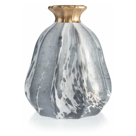 DekorStyle Váza Liam Marbling 21 cm šedá
