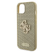 Zadní kryt Guess PU Perforated 4G Glitter Metal Logo pro Apple iPhone 13, zlatá
