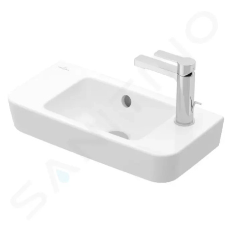 VILLEROY & BOCH O.novo Umývátko Compact 500x250 mm, s přepadem, 1 otvor pro baterii vpravo, Cera