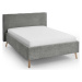 Šedá čalouněná dvoulůžková postel s úložným prostorem s roštem 140x200 cm Riva – Meise Möbel
