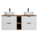 ArtCom Koupelnová skříňka s umyvadlem a deskou ADEL White DU140/1 | 140 cm