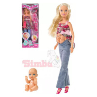 SIMBA Steffi těhotná panenka set s miminkem v bříšku a doplňky