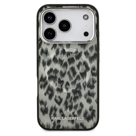 Zadní kryt Karl Lagerfeld IML Leopard MagSafe pro Apple iPhone 17 Pro, hnědá