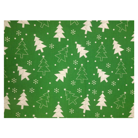 Top textil Vánoční ubrus Zelené stromy 160x180 cm