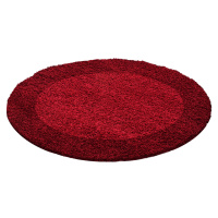 Ayyildiz koberce Kusový koberec Life Shaggy 1503 red kruh  - 200x200 (průměr) kruh cm