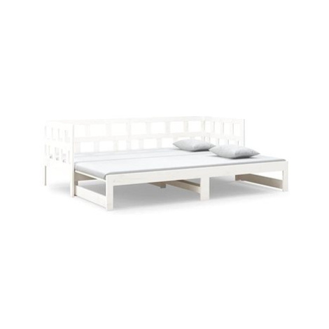 Výsuvná postel bílá masivní borovice 2× (90 × 190) cm , 820233 SHUMEE